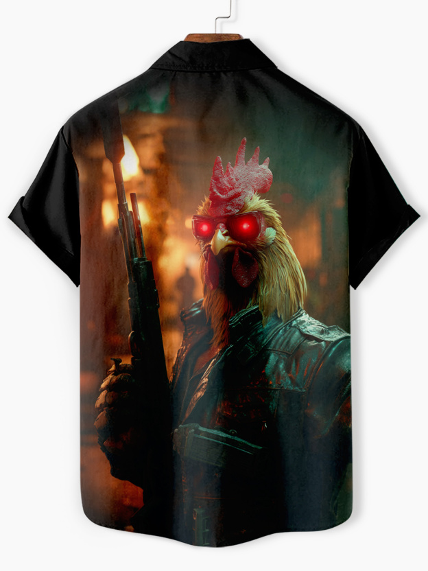 Men's classic movie Terminator animal fun graphic short sleeve shirt