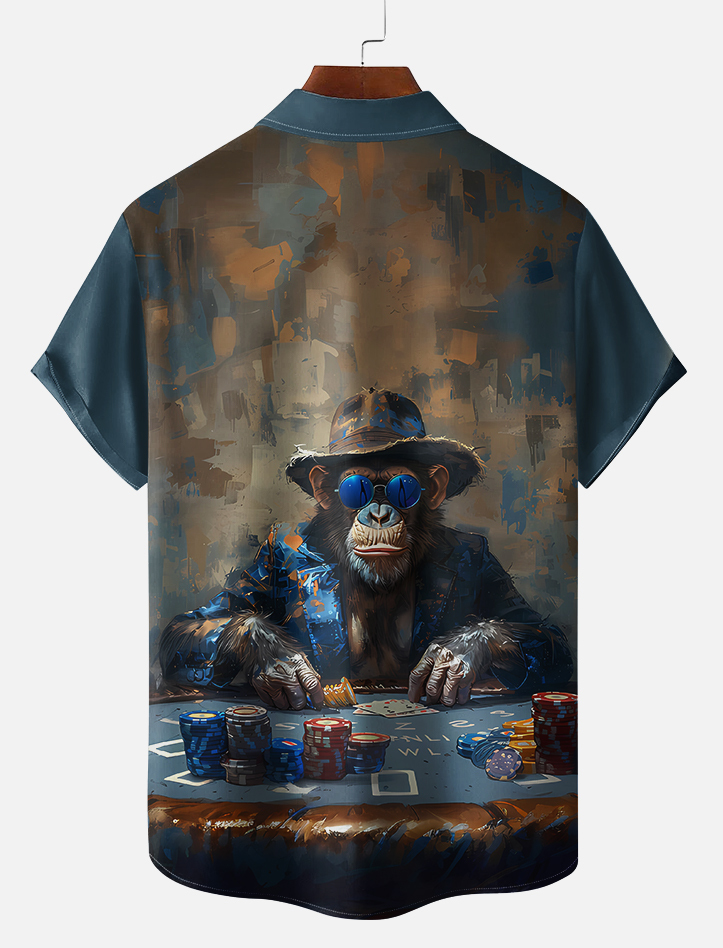 Retro Fashion Animal Print Short Sleeve Shirt