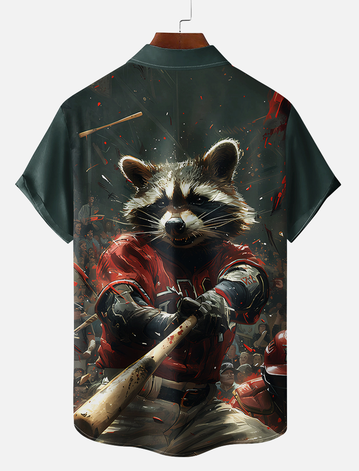 Retro Animal Motion Graphic Short Sleeve Shirt