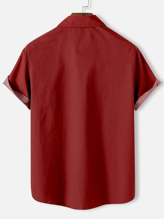 Men's Christmas Cartoon Graphic Short Sleeve Shirt