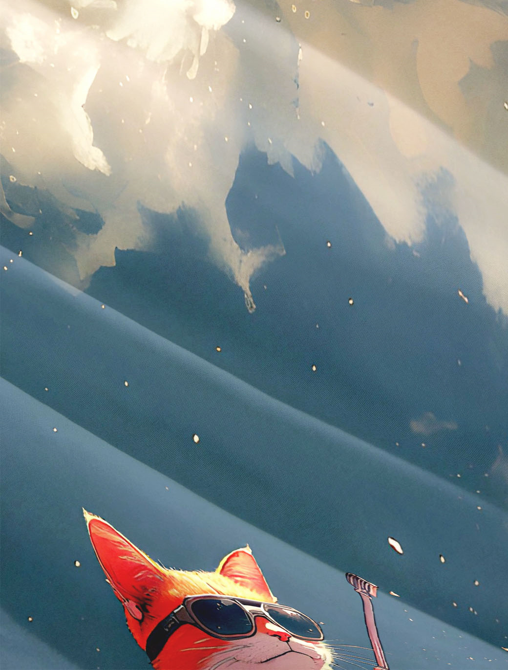 Men's Retro Cartoon Anime Cat Theme Short Sleeve Shirt