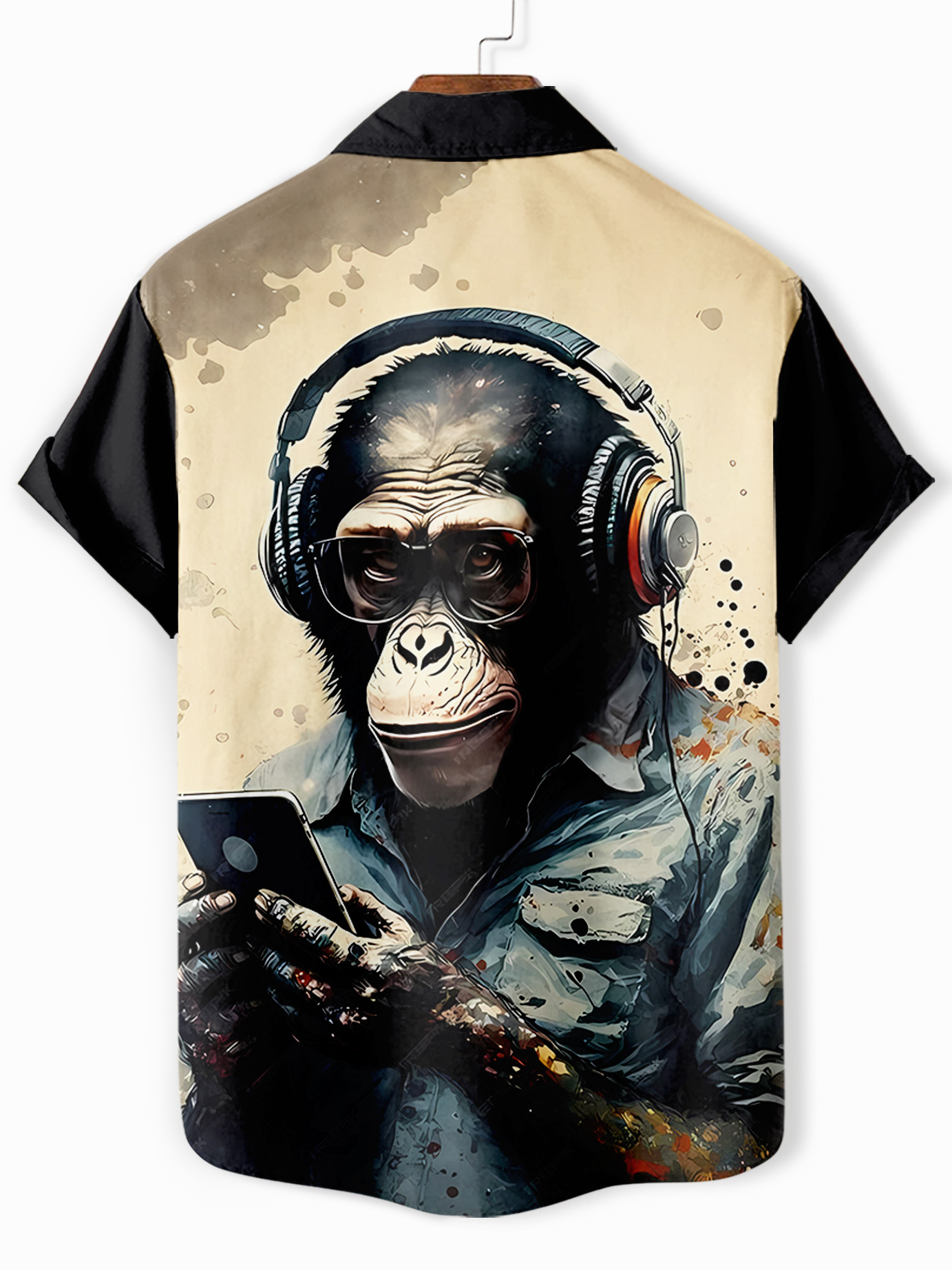 Men's Retro Fun Animal Orangutan Graphic Short Sleeve Shirt