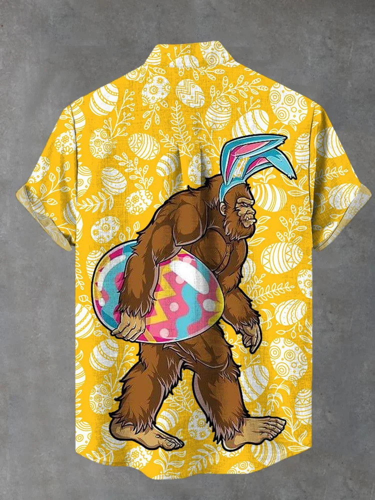 Men's Easter Print Short Sleeve Shirt