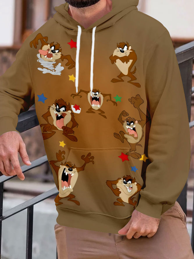 Men's Casual Art Cartoon Graphic Hoodie