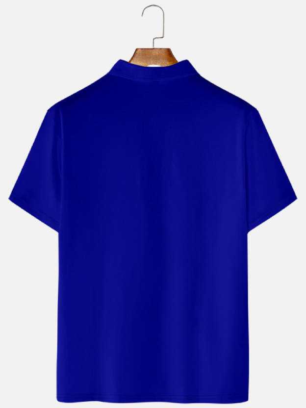 Men's Geometric Casino Print Casual Short Sleeve Hawaiian Bowling Polo Shirt