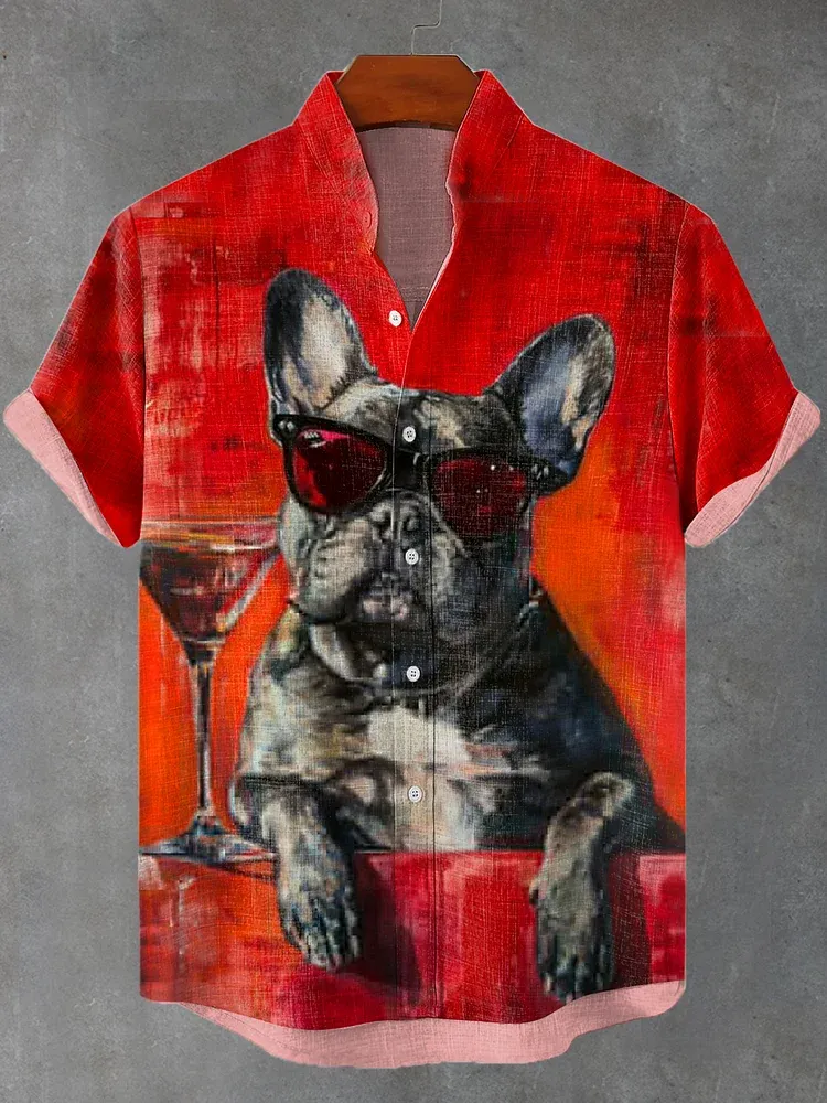 Men's Retro Brave Tom and Jerry Cartoon Graphic Short Sleeve Shirt