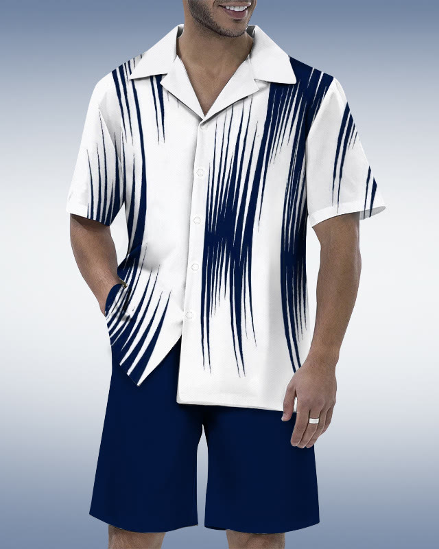 Suitmens Men's Abstract Phantom Print Shirt Set  0285