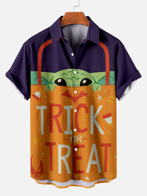 [Copy]Men's Vintage Witch Oil Painting Art Halloween Short Sleeve Shirt