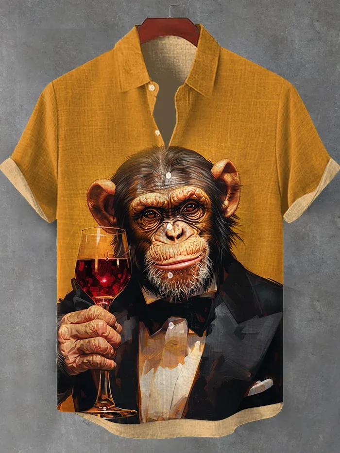 Men's Retro Brave Tom and Jerry Cartoon Graphic Short Sleeve Shirt