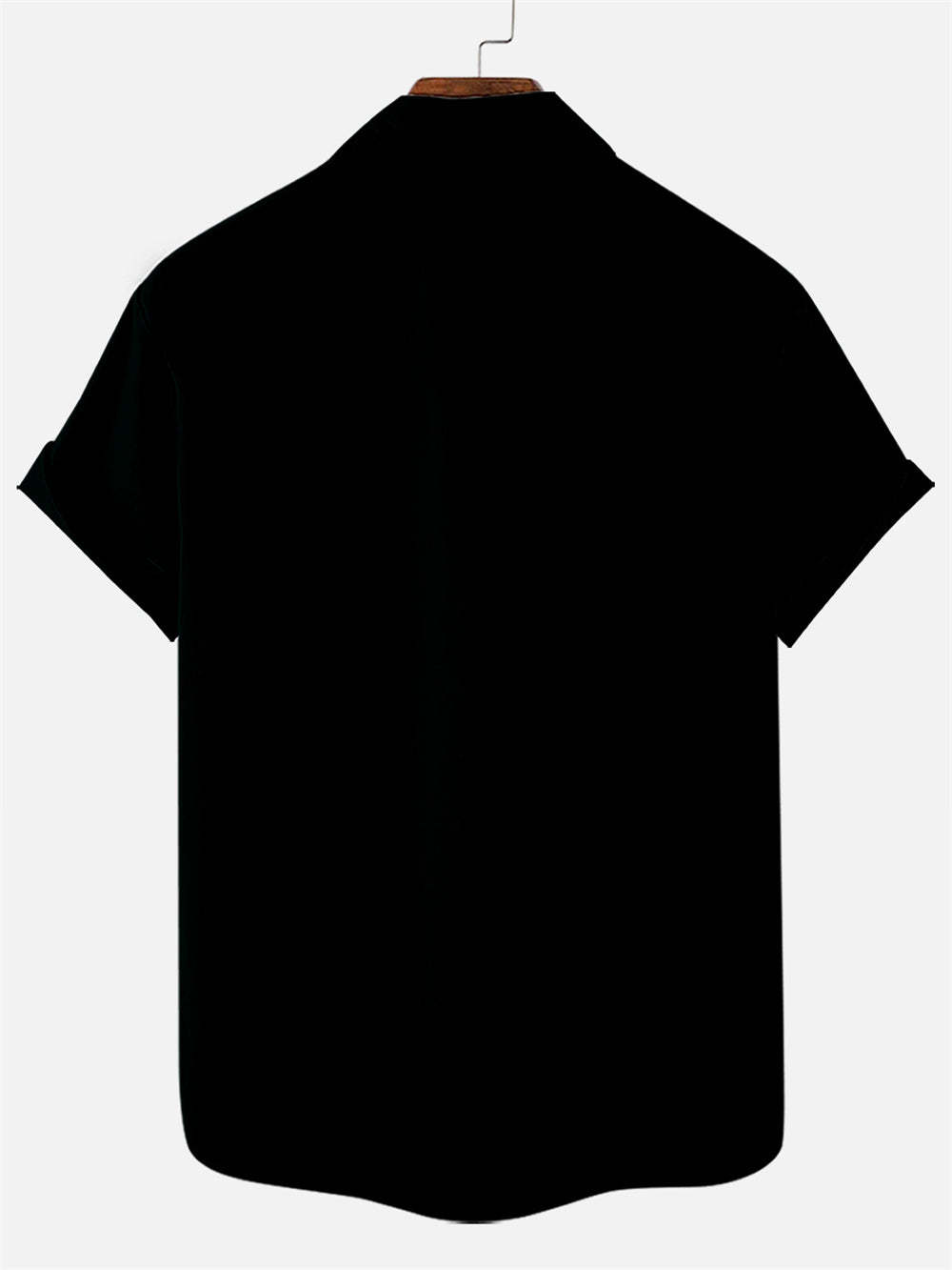 Men's Christmas Creative Pattern Striped Short Sleeve Shirt with Pockets