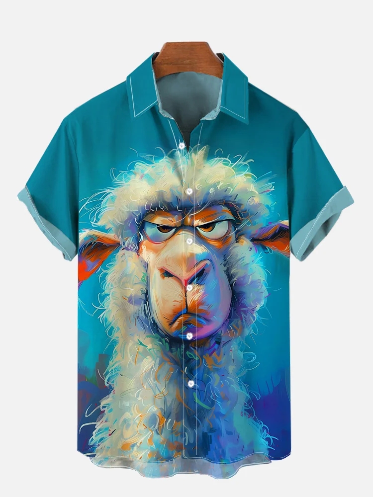 Funny Animal Print Short Sleeve Shirt