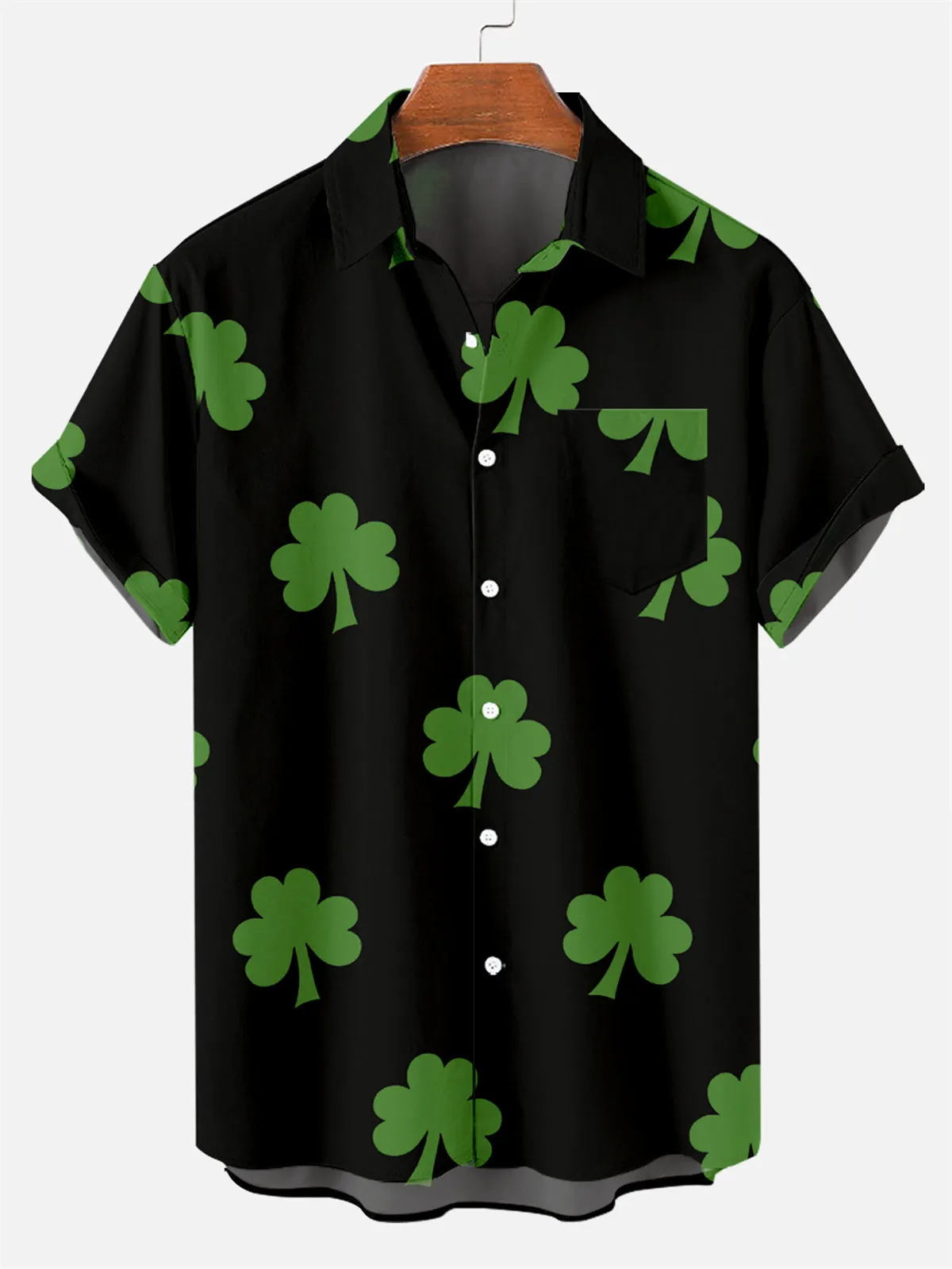 Simple Clover Print Men's Large Shirt