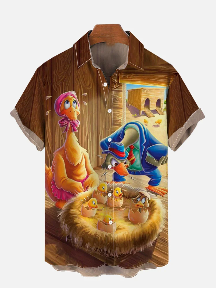 Men's Comfortable Thanksgiving Duck Short Sleeve Shirt