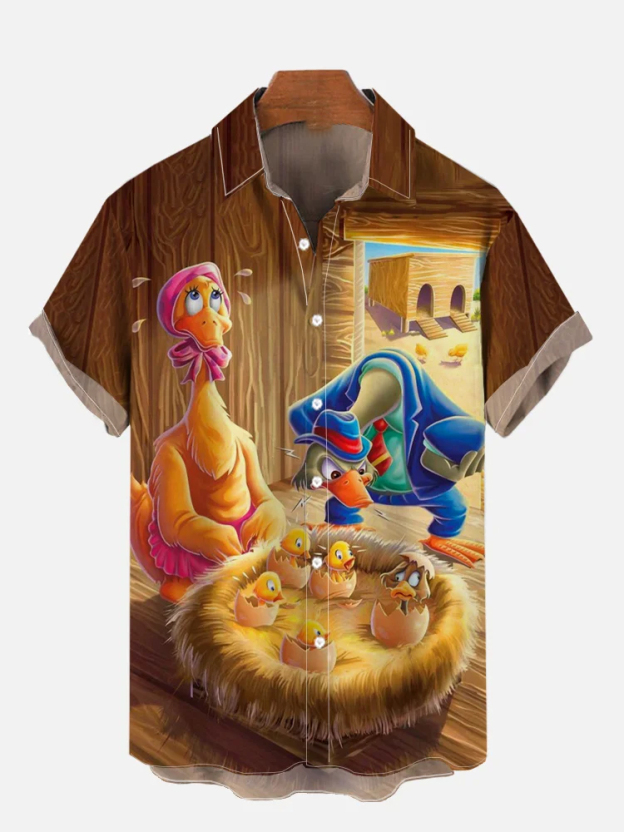Men's Comfortable Thanksgiving Duck Short Sleeve Shirt