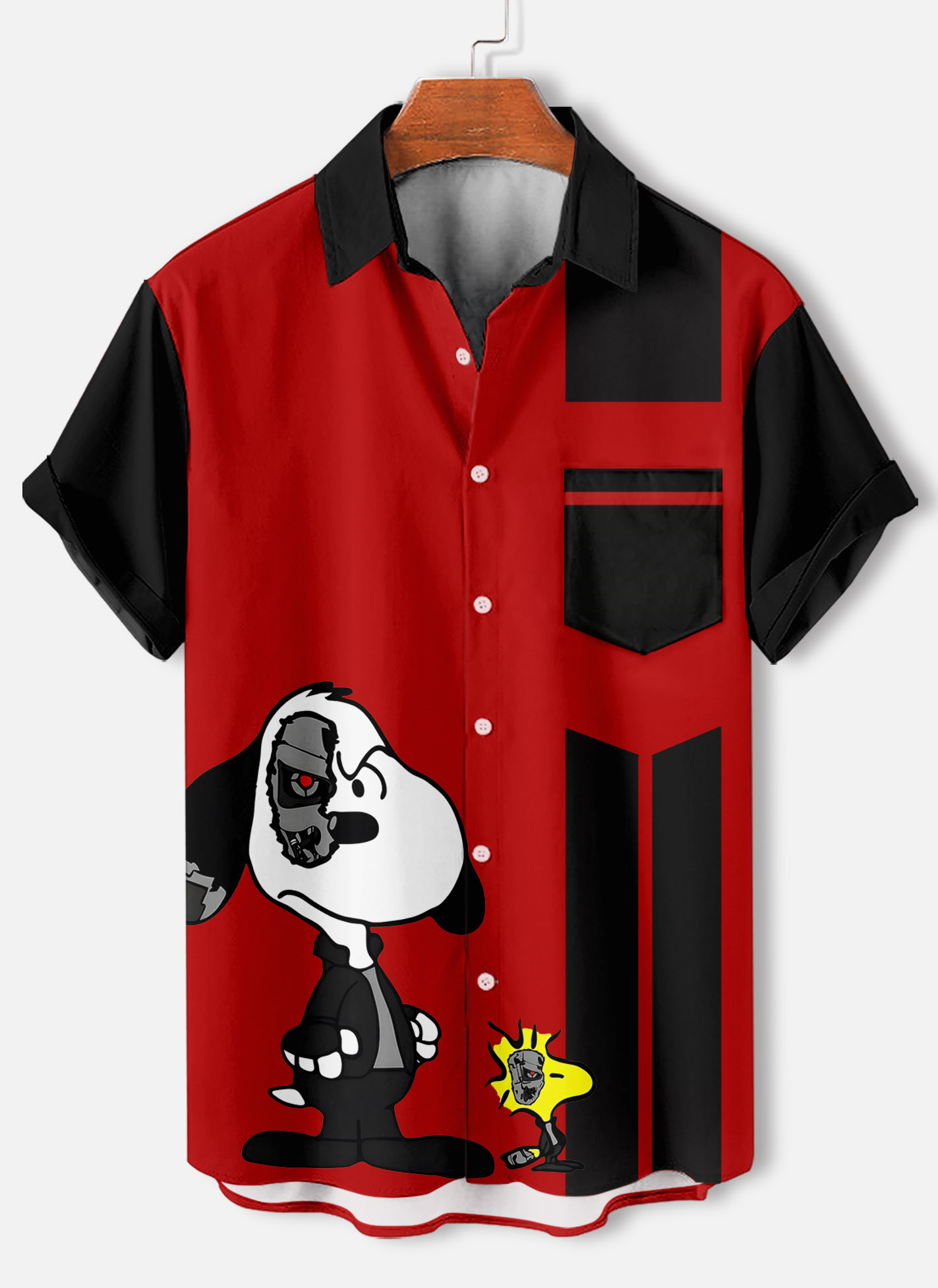 Men's Classic Retro Cartoon Printed Short Sleeve Shirt