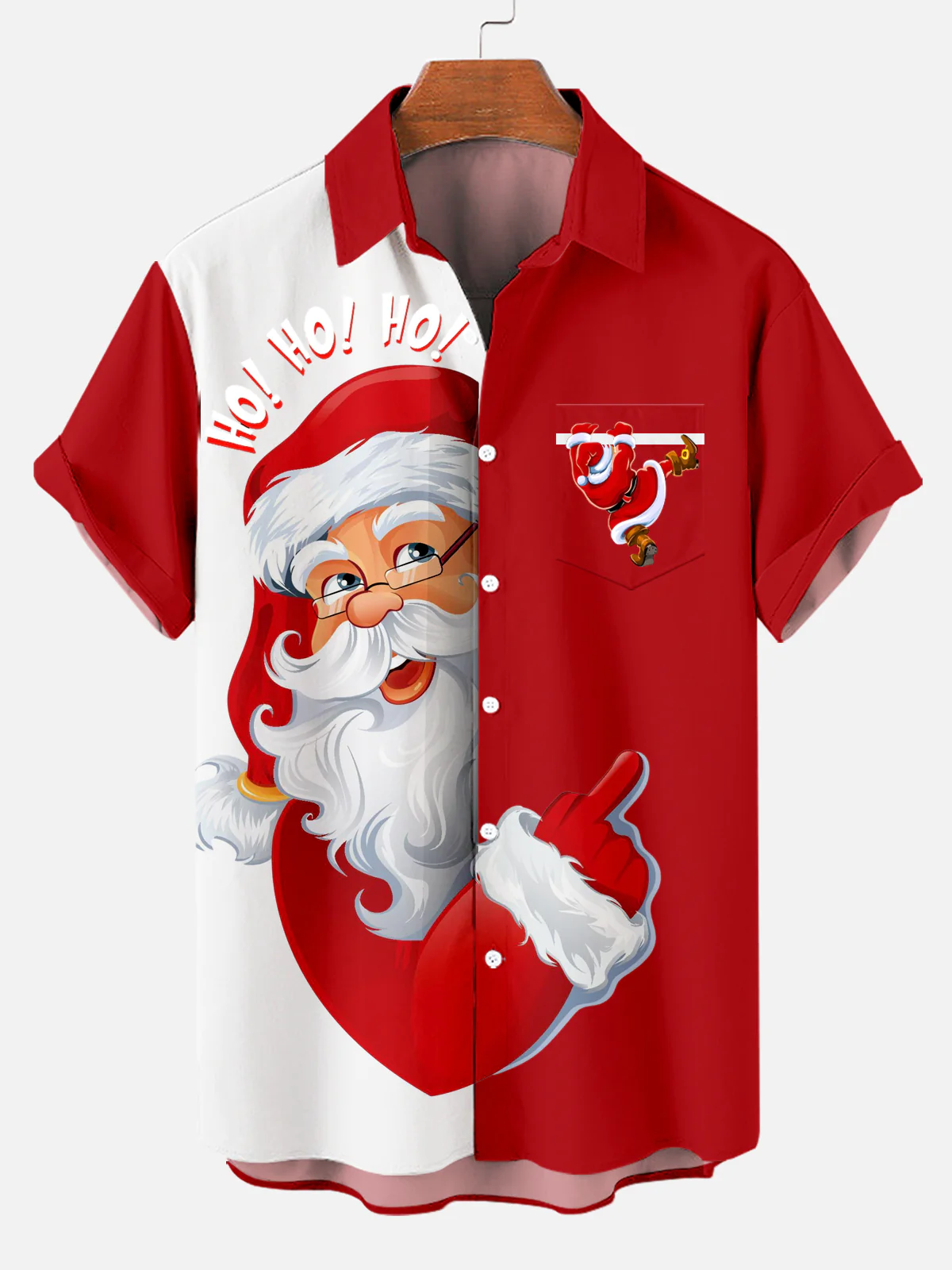 Men's Christmas Fun Logo Striped Short-Sleeved Shirt 0232