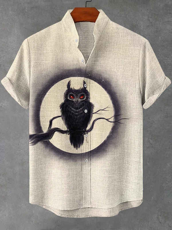 Men's Retro Halloween Short Sleeve Shirt