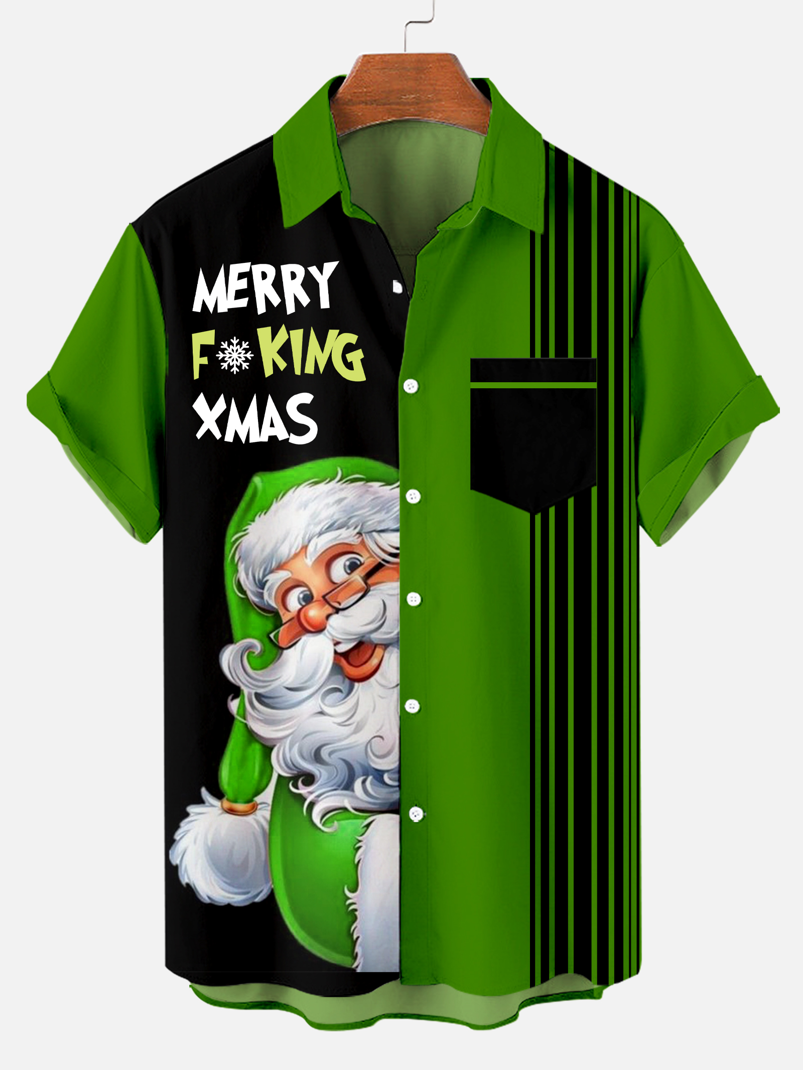 Men's Christmas Creative Design Pattern Short-Sleeved Shirt 0271