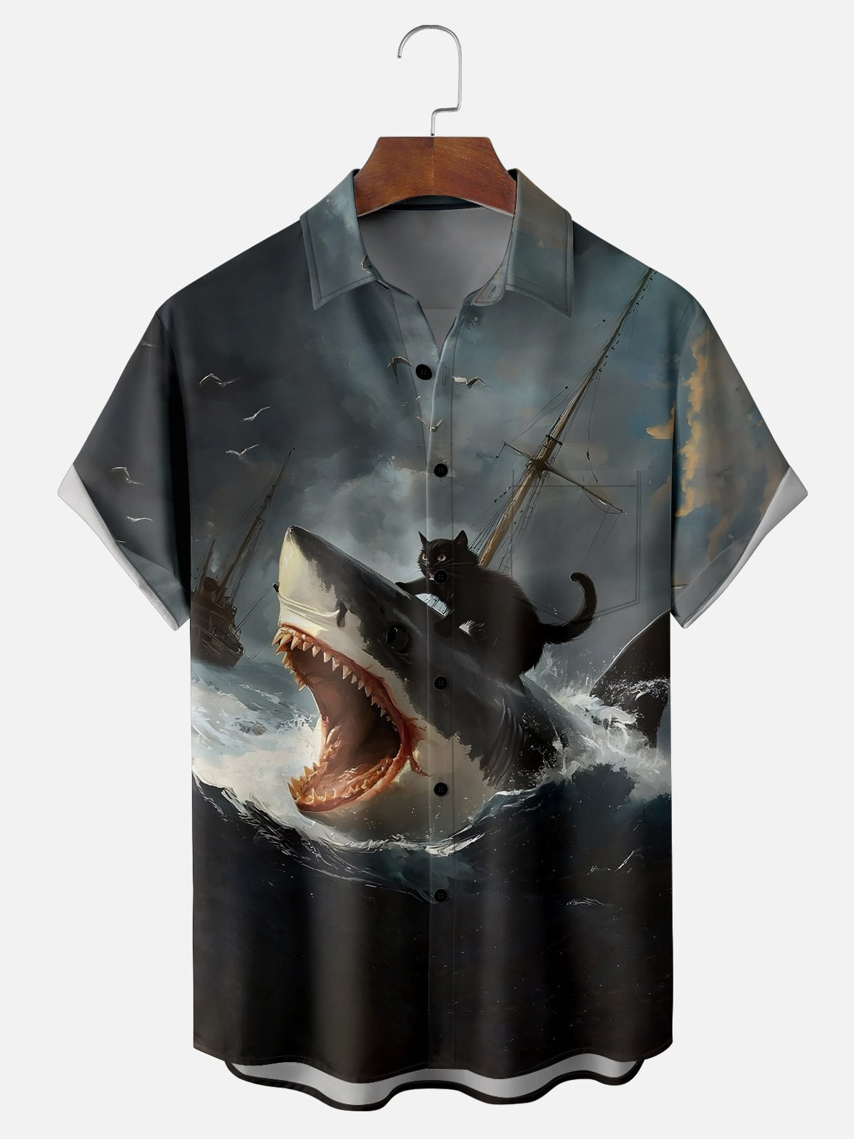 [Copy]Men's Classic Movie Godfather Animal Fun Graphic Short Sleeve Shirt