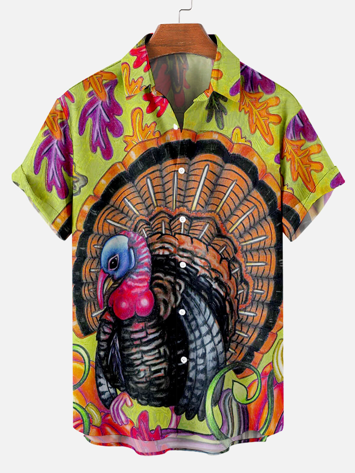 Men's Thanksgiving Day Print Short Sleeve Shirt