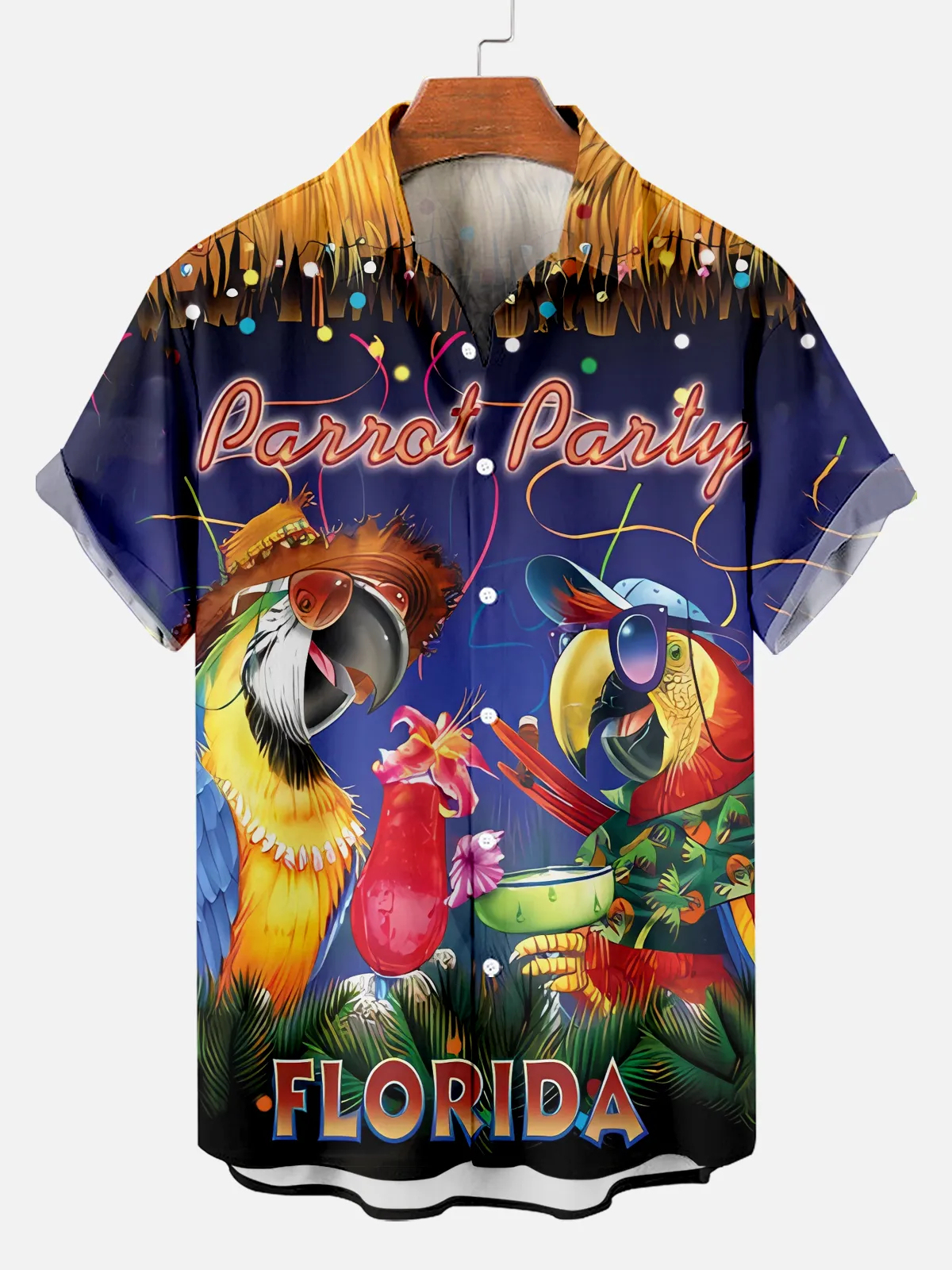 Men's Comfortable Hawaiian Party Tequila Print Shirt