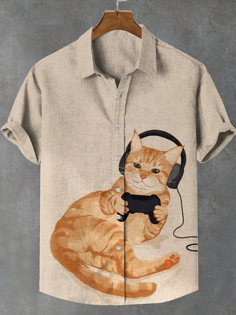 Men's Short Refreshing elegant hawaii Sleeve Shirt