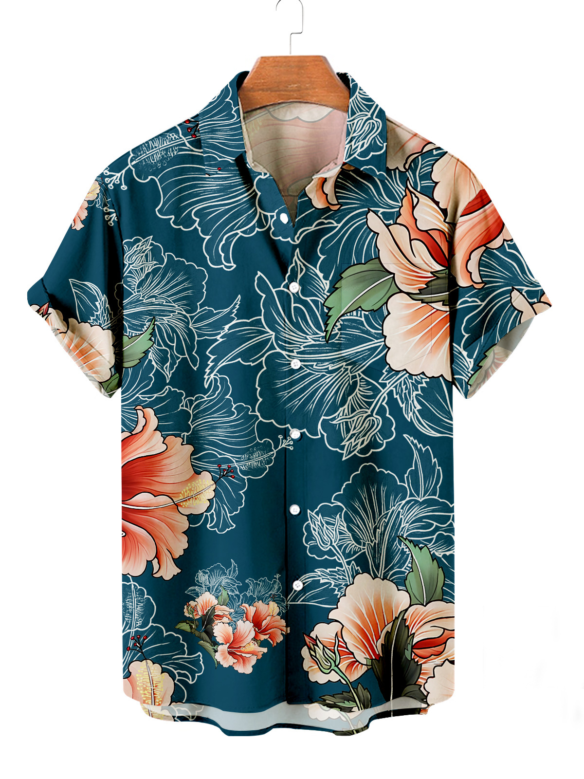 MEN'S HAWAIIAN RESORT PRINT CASUAL SHORT SLEEVE SHIRT