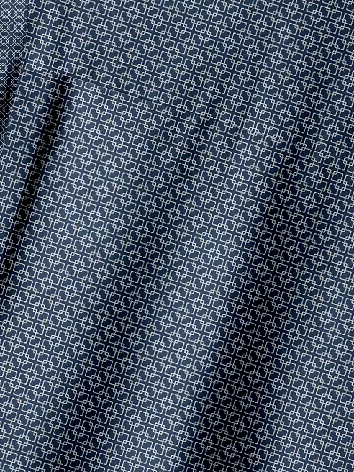 Men's casual geometric abstract pattern texture pocket short sleeved shirt