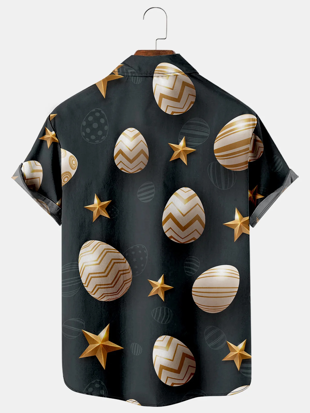 Men's Easter egg star printed holiday shirt