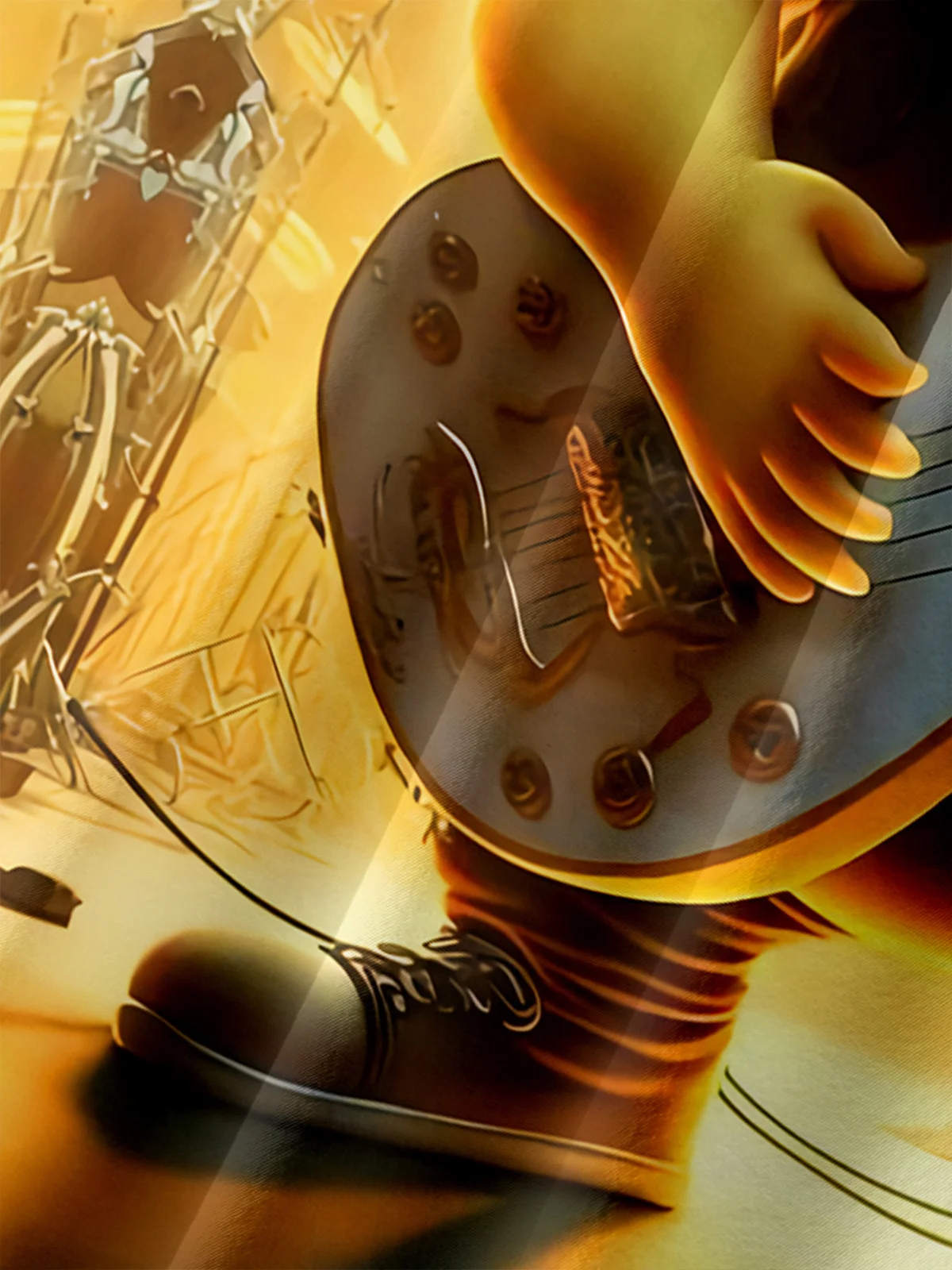 Men's Fun Casual Cartoon Rock Pig Short Sleeve Pocket Shirt