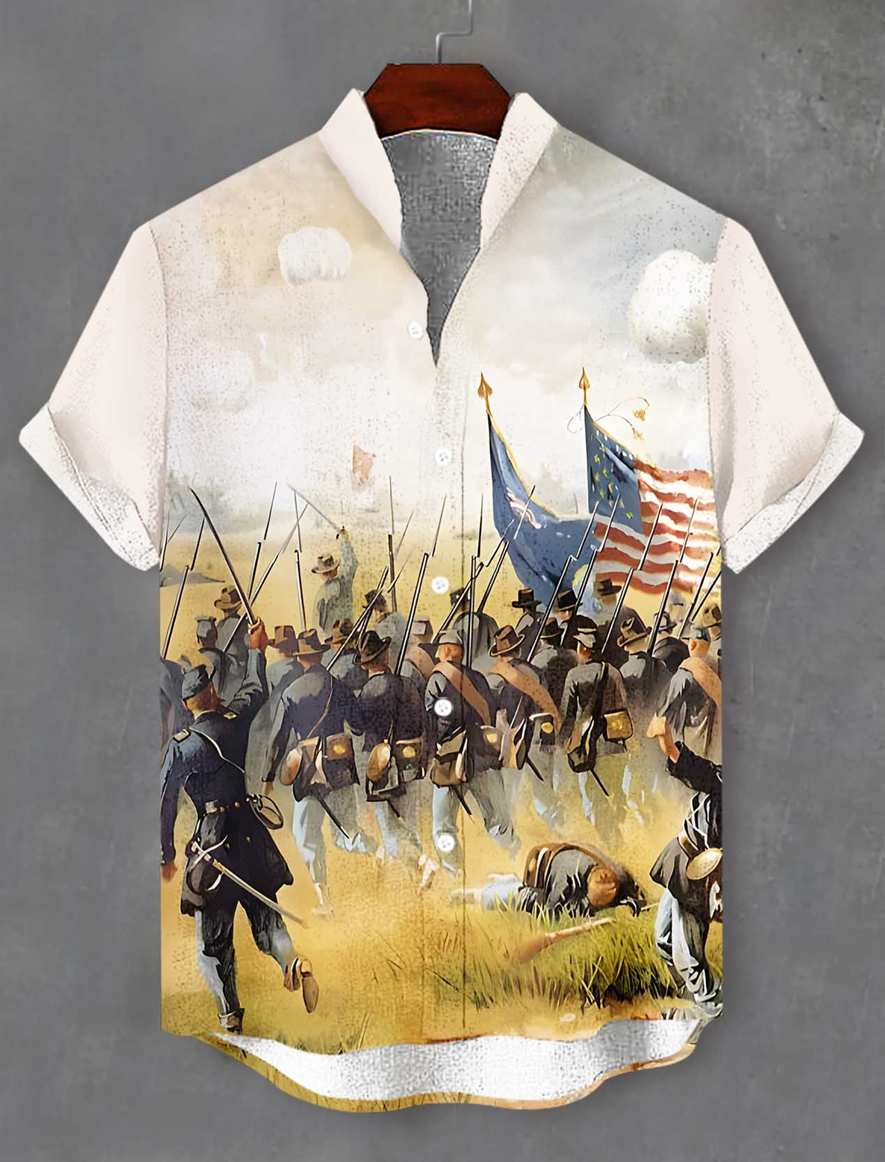 Men's Historical War Illustrated Short Sleeve Shirt