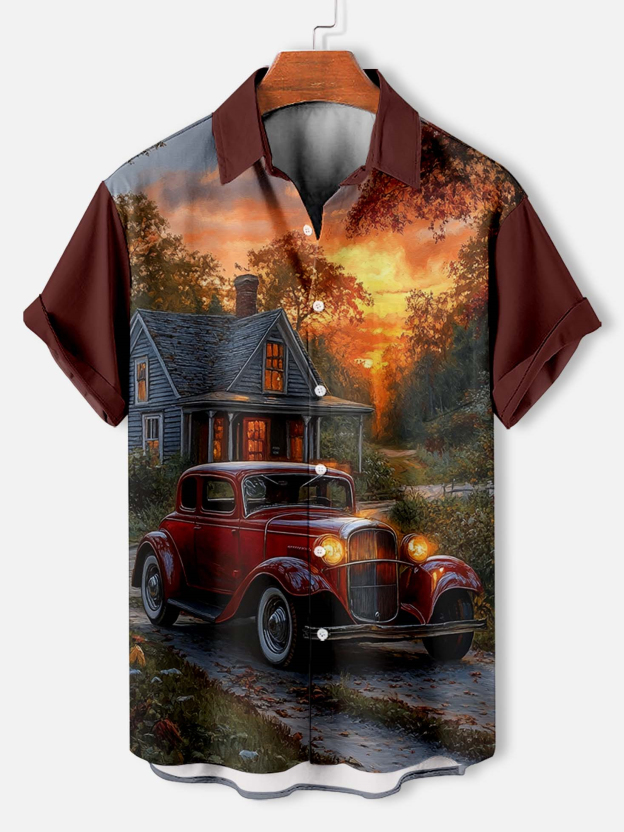 Men's Car Graphic Short Sleeve Shirt
