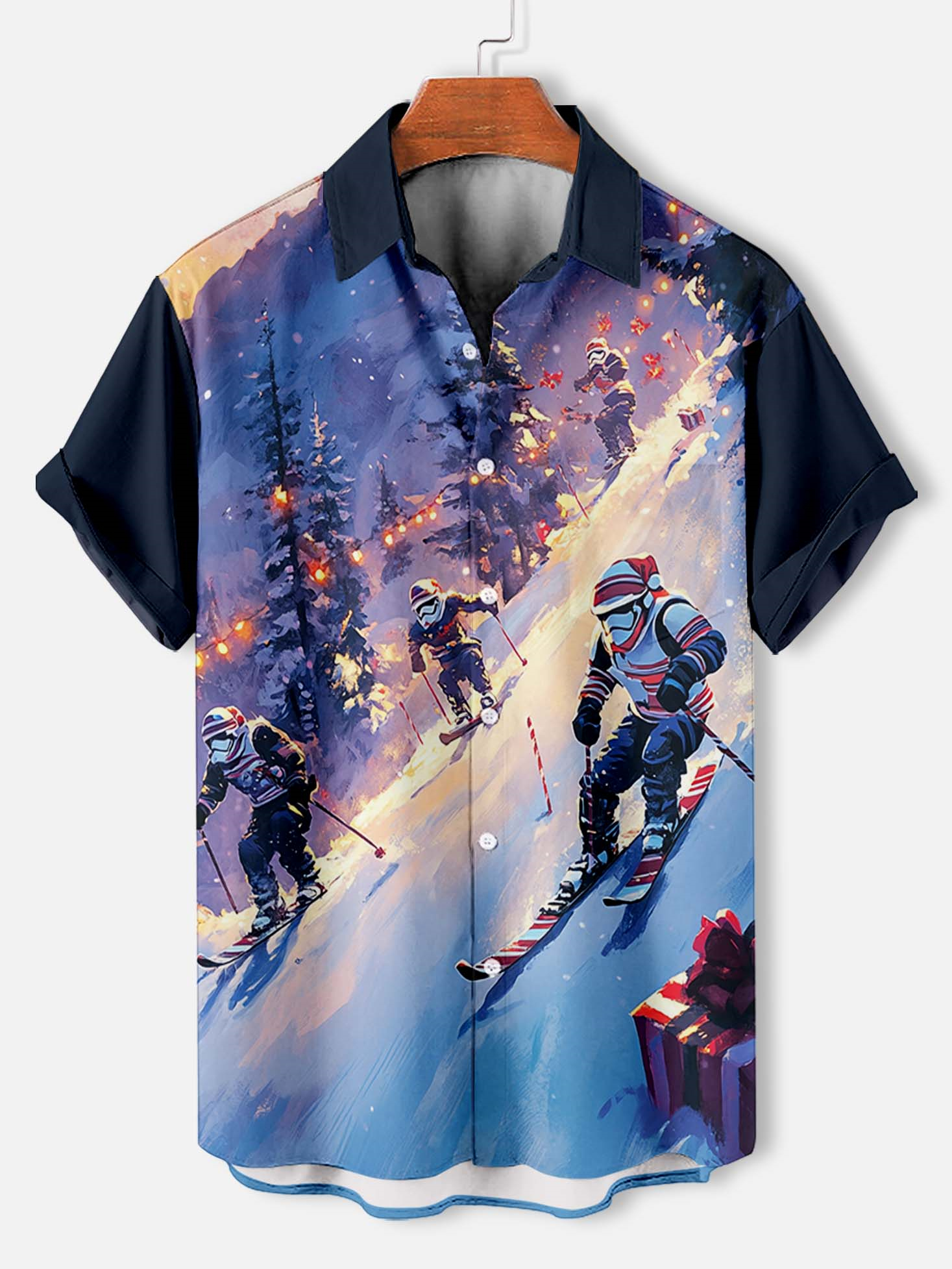 Men's Classic Movie Christmas Graphic Short Sleeve Shirt