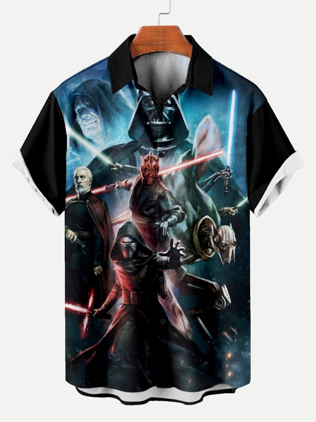 Reggae music skull pattern vacation casual short sleeved shirt