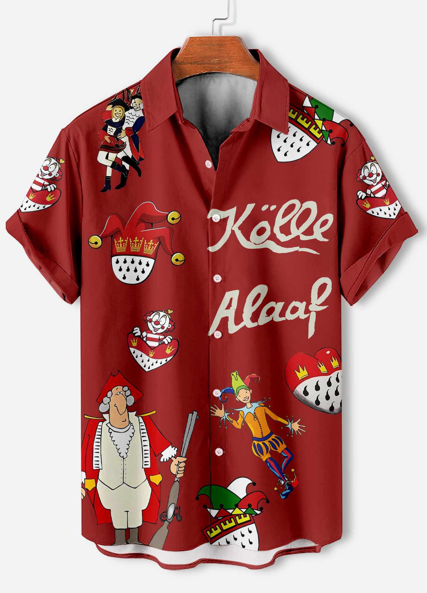 Men's casual cartoon fun illustration short sleeve shirt