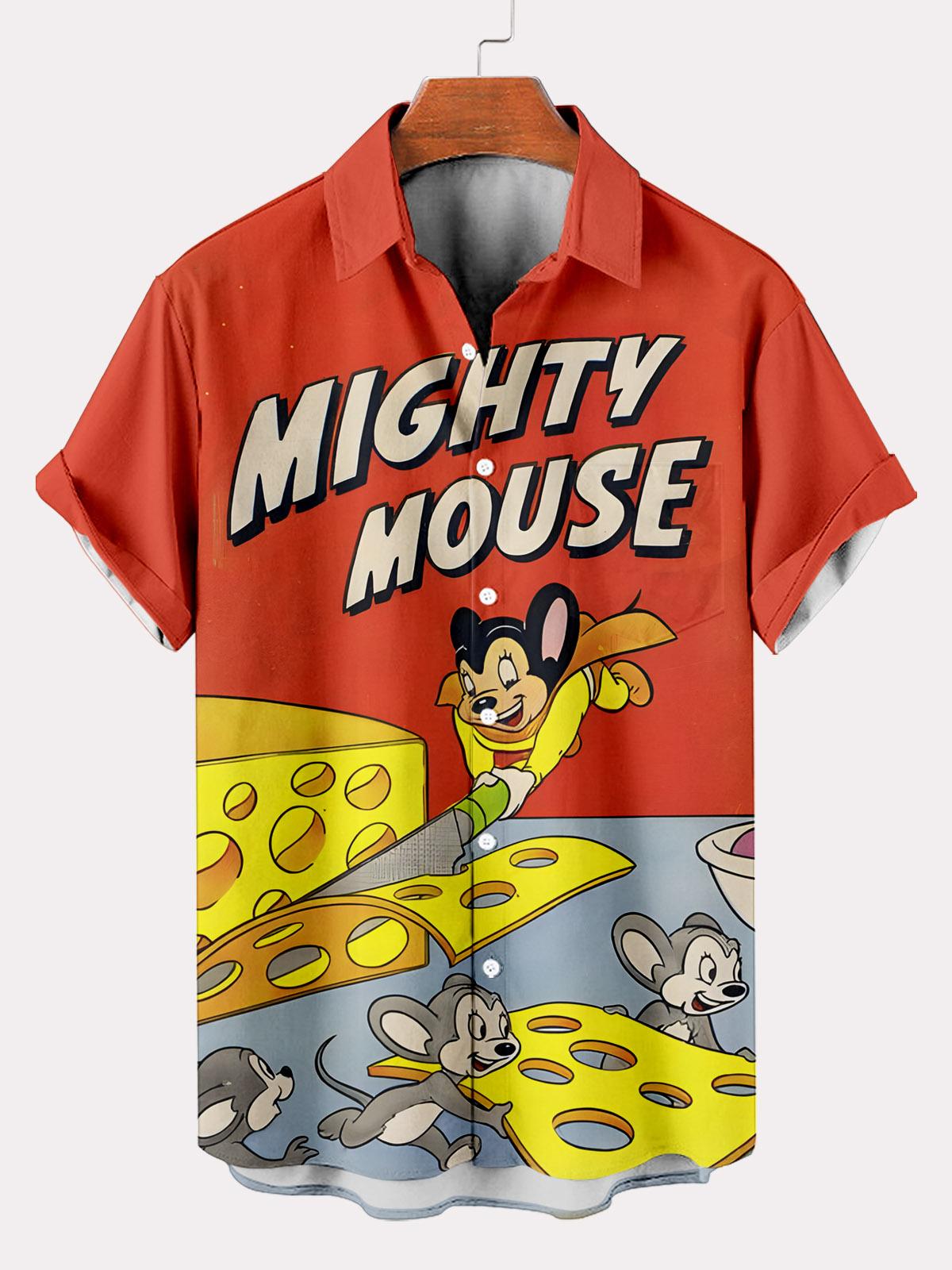 Classic Cartoon pattern short sleeved shirt