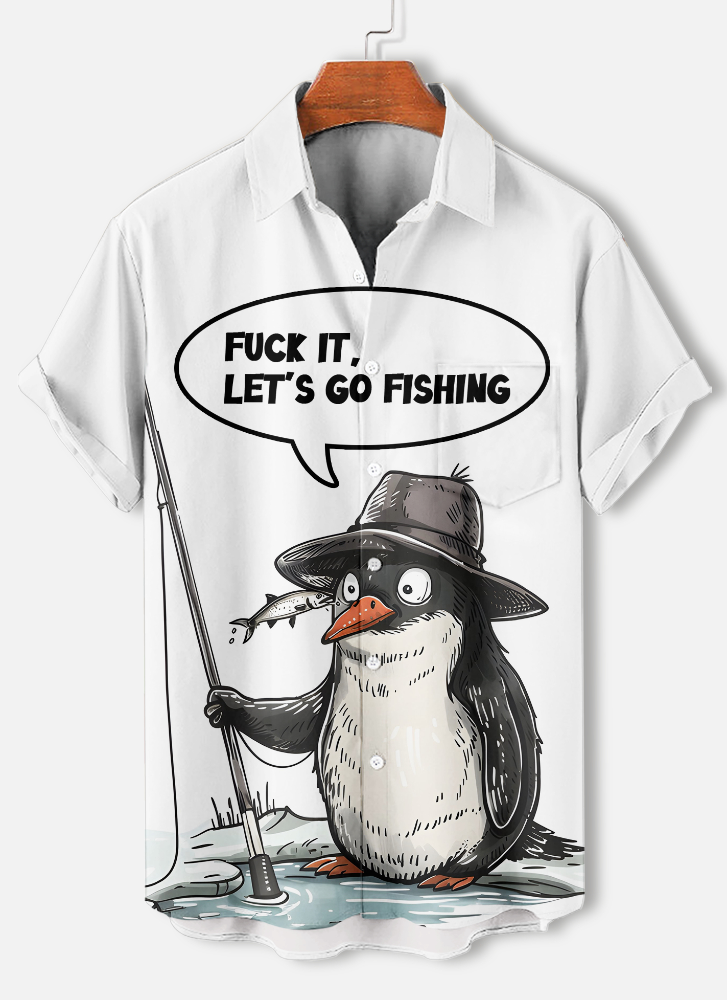 Men's funny cartoon animal slogan graphic short sleeve shirt