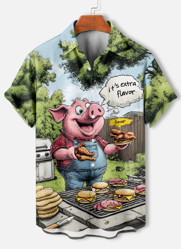 Men's Short Refreshing elegant hawaii Sleeve Shirt