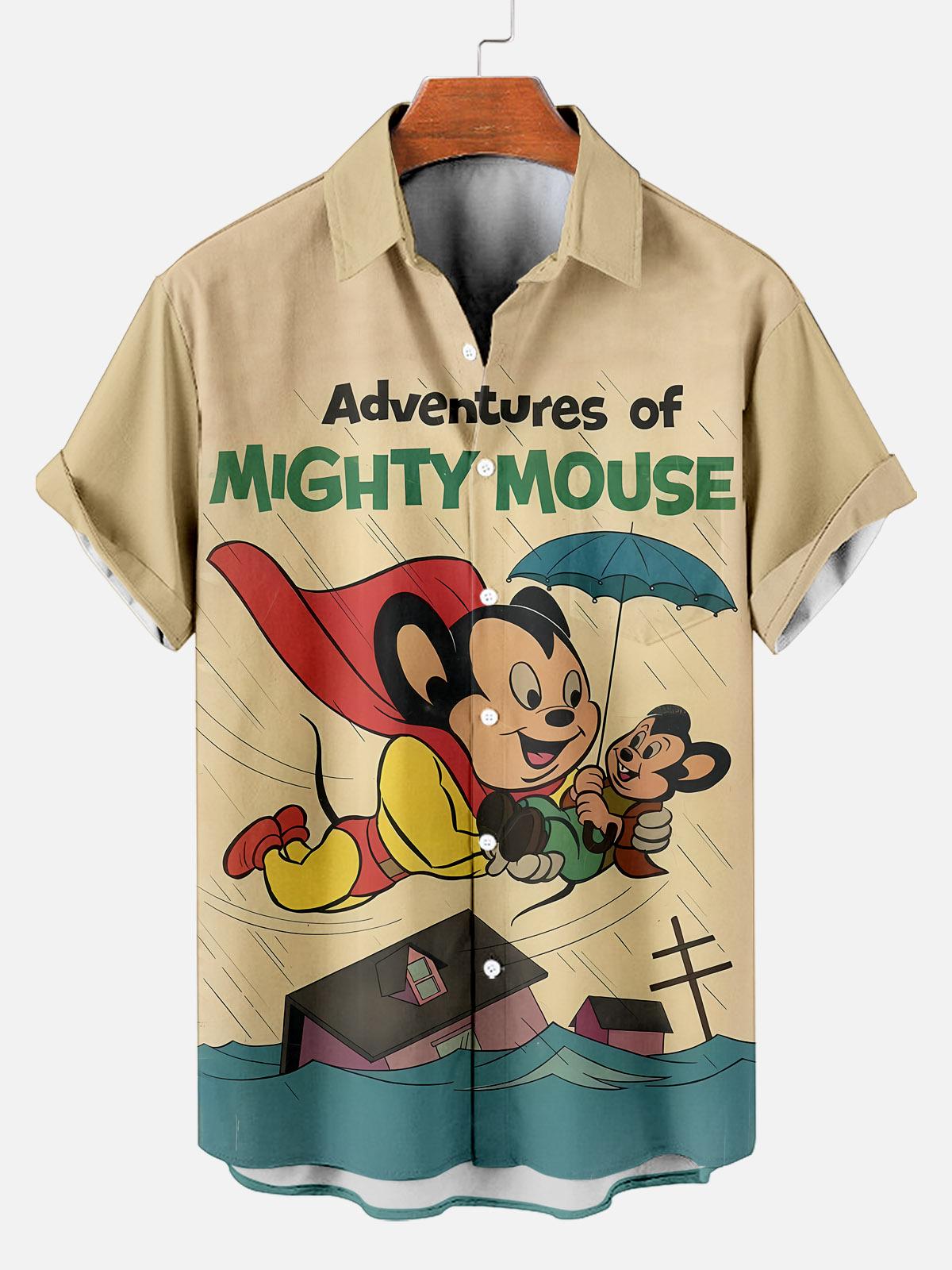 Classic Cartoon pattern short sleeved shirt