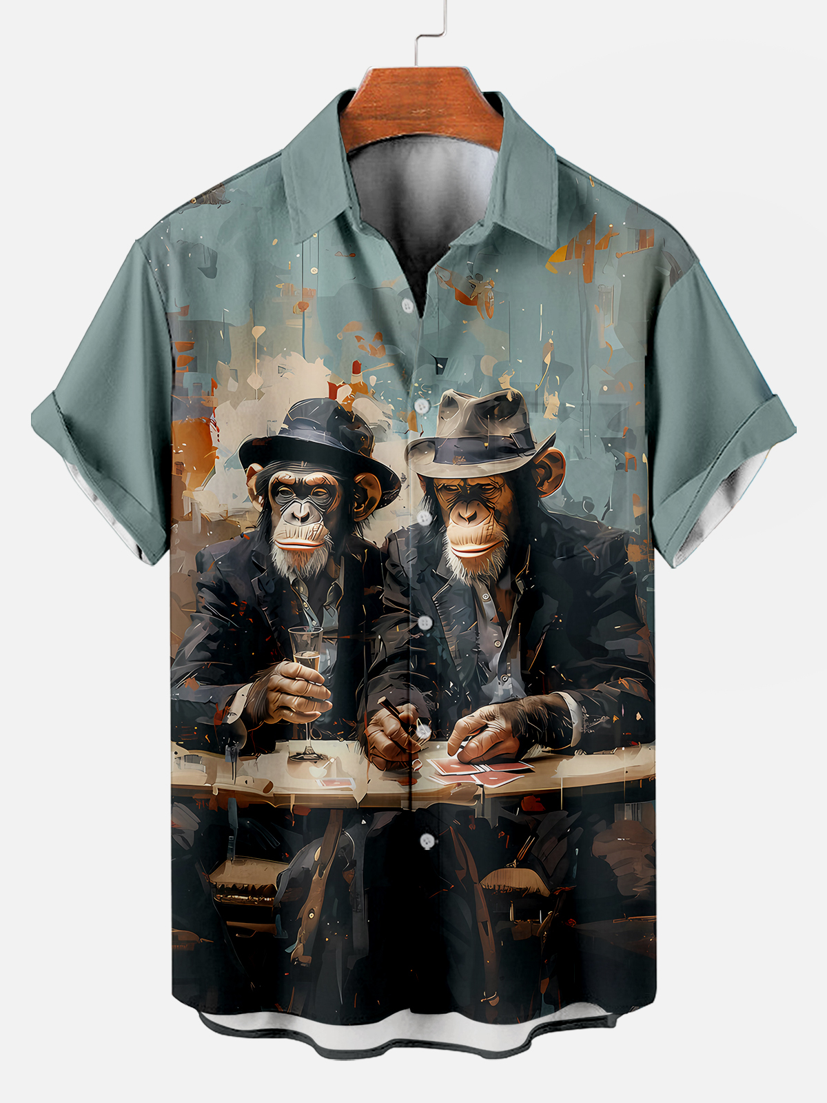 Retro Fashion Animal Print Short Sleeve Shirt