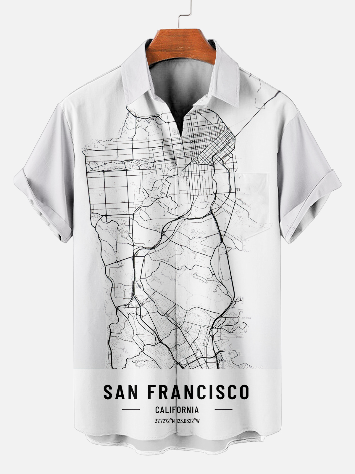 Men's Map Graphic Short Sleeve Shirt