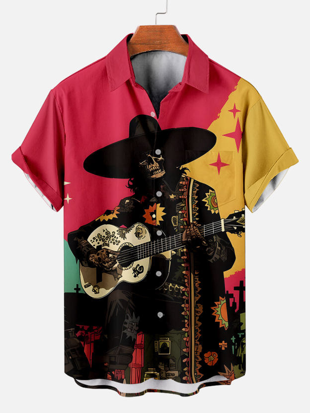 Men's Day of the Dead Graphic Short Sleeve Shirt