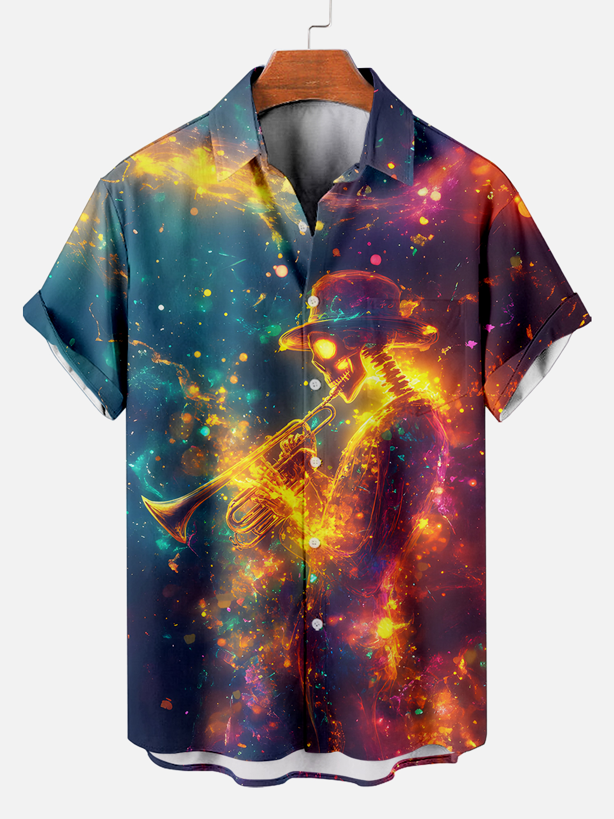 Men's Hawaiian Fun Little Yellow Duck Holiday Casual Short Sleeve Shir