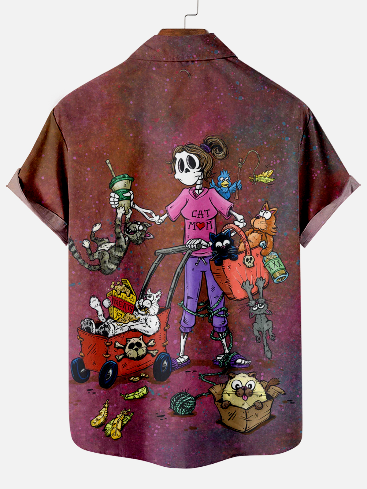 Men's Classic Day of the Dead Skull Graphic Short Sleeve Shirt