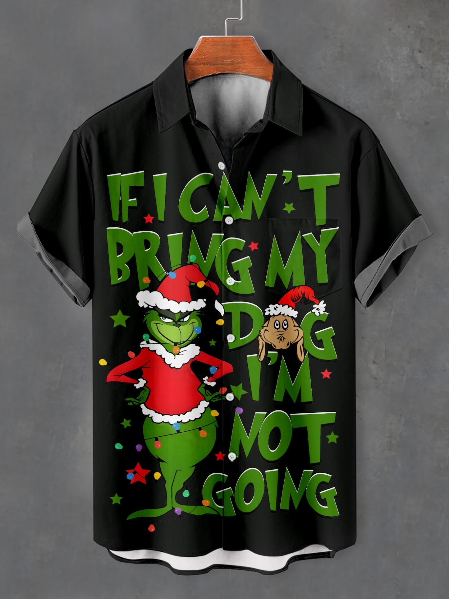 Men's Christmas Cartoon Graphic Short Sleeve Shirt