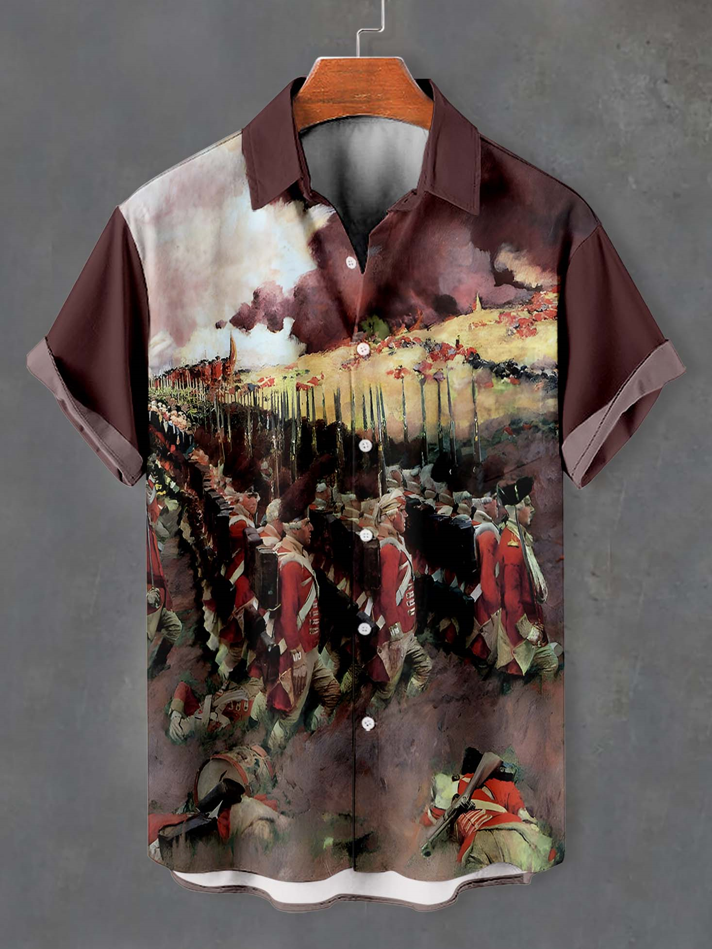 Men's American Revolutionary War Illustration short sleeve shirt