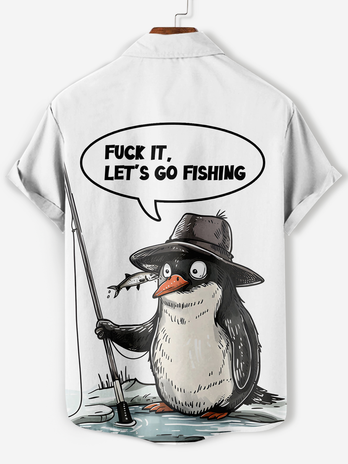 Men's funny cartoon animal slogan graphic short sleeve shirt