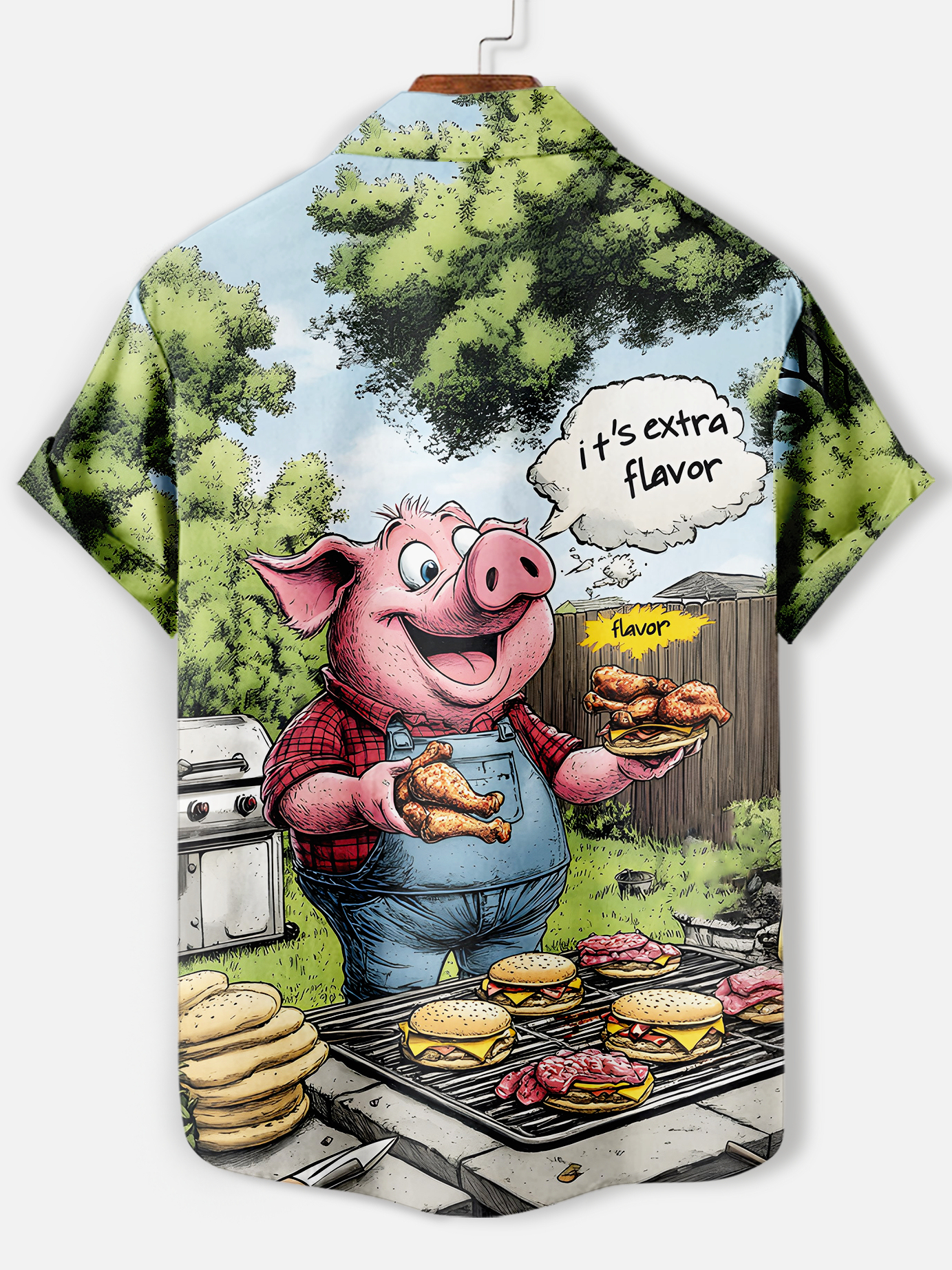 Men's funny cartoon animal slogan graphic short sleeve shirt