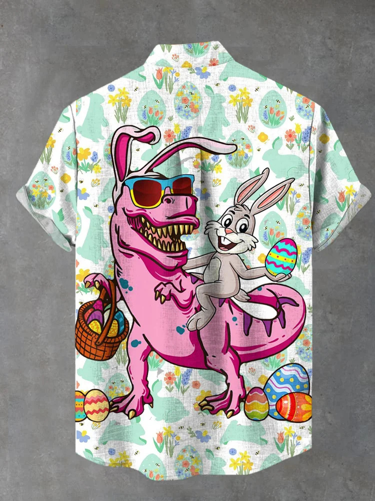 Men's Easter Print Short Sleeve Shirt