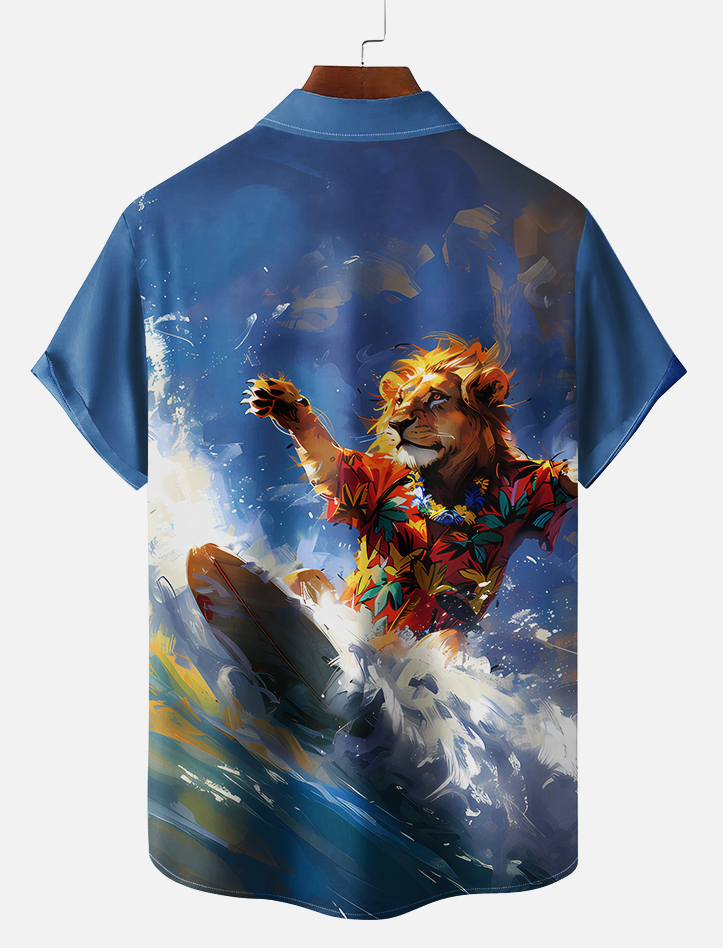 Retro Animal Motion Graphic Short Sleeve Shirt